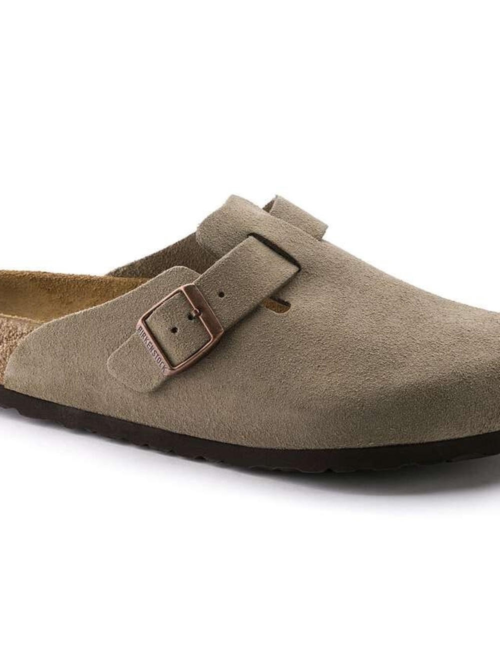 Birkenstock Boston Suede Slip-On Clog in Taupe